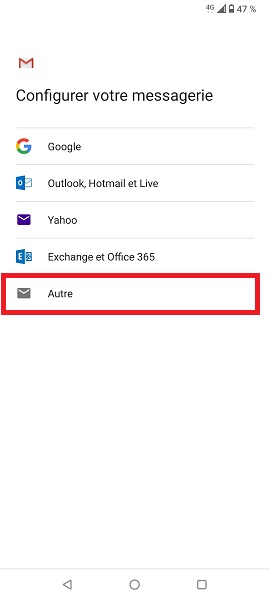 Configuration d’un compte e-mail manuellement
